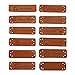 MAXGOODS 24Pcs PU Leather Label Handmade Tag Label Embellishments Ornaments,Craft Decorations with Holes Button Sew Scrapbooking Clothing Accessories for Jeans Bags Shoes Hat