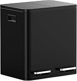 VonHaus 30L Double Recycling Kitchen Bin Black with Removable Inner Bins