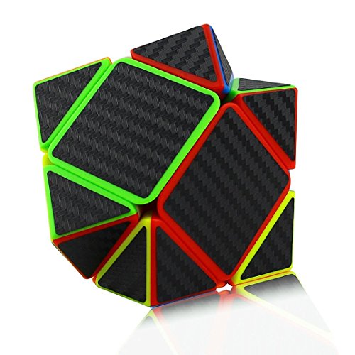 Dartphew Toys,1PCS Fashion ABS Pyramid Speed Cube Carbon Fiber Sticker Puzzle Improving Memory Hands-on Dexterity Skills Perfect Gift For Kids Exercising Brain (3x3x3)