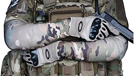 FARMSOLDIER Tactical Camouflage Elastic Arm Sleeves Cycling Football Baseball Basketball UV Protection Compression Arm Sleeves for Youth Men Women Kids