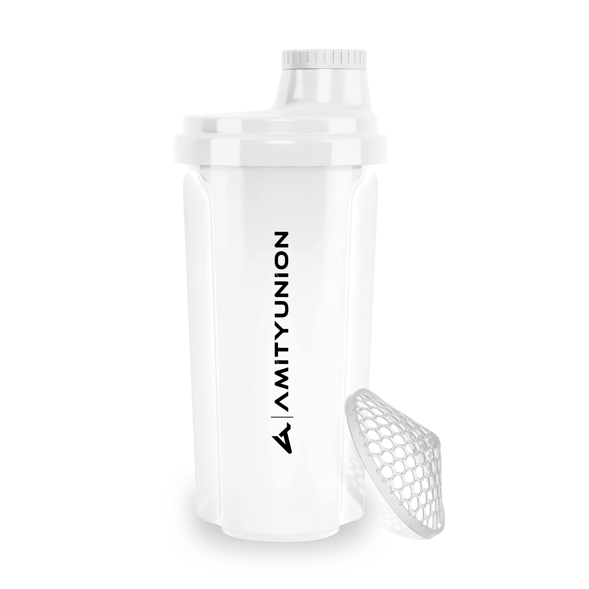 "Heaven" Protein Shaker 500 ml Leak-Proof, BPA-Free, with Strainer & Scale - Original - for Creamy Whey Protein Powder Shakes, Protein Shaker, Fitness Mixer in White