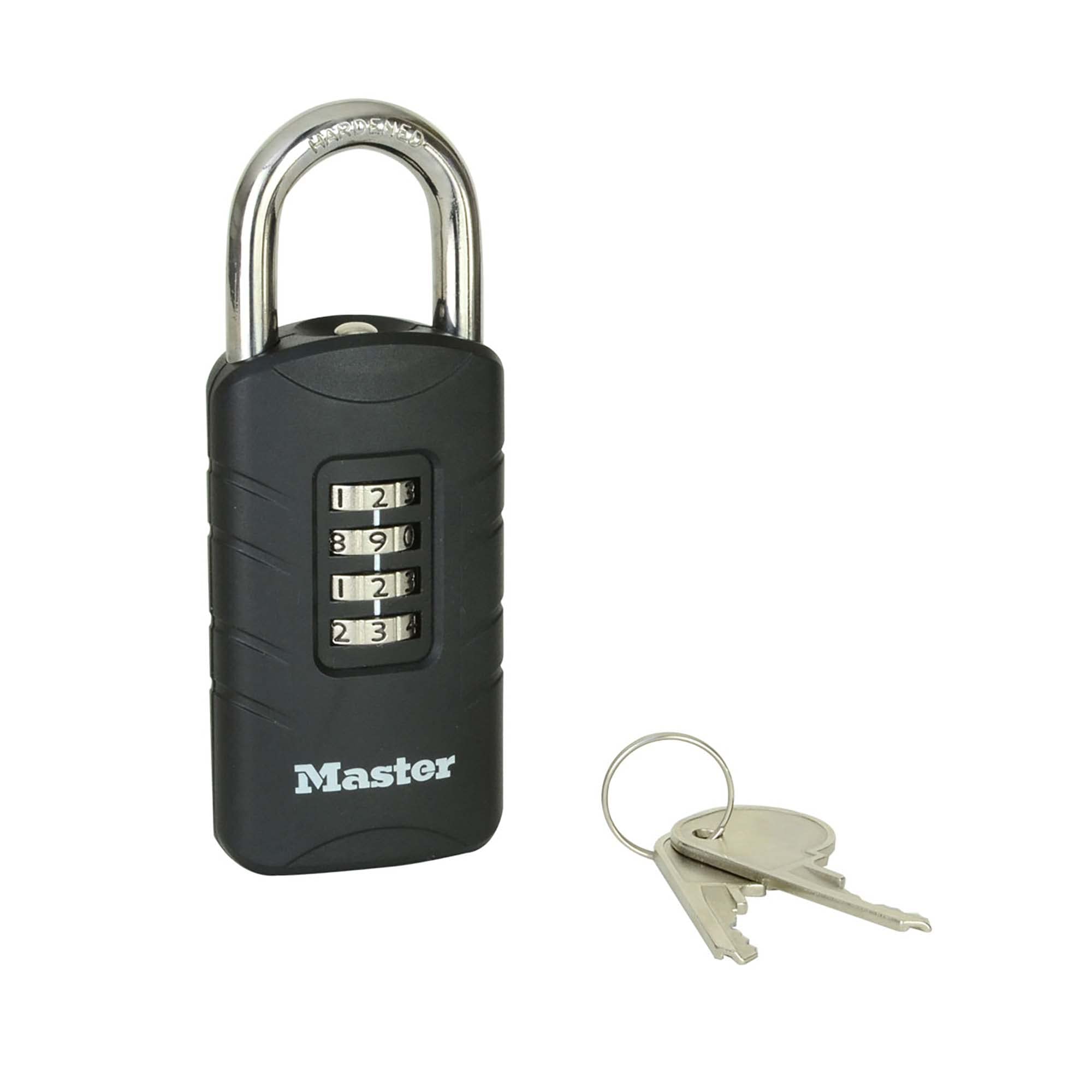 Master Lock 656EURDBLK Outdoor Combination Padlock with Override Key, 120 x 48 x 20 mm