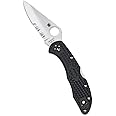 Spyderco Delica 4 Lightweight Signature Knife with 2.9" Saber-Grind Steel Blade and High-Strength FRN Handle - CombinationEdge - C11PSBK