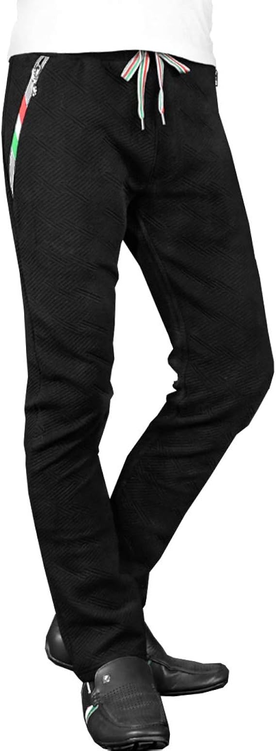 Amazon Viola Rumore ヴィオラ ビオラ ロングパンツ 接結素材 スウェット ボトムス シンプル メンズ ブラック黒 M ロングパンツ 通販