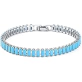 IVY TAILI Tennis Bracelets for Women Trendy 14K White Gold Plated Birthstone Tennis Bracelet Sparkly Cubic Zirconia Bracelet Diamond Bracelet Mothers Day Gifts Birthstone Jewelry for Women
