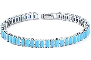 IVY TAILI Tennis Bracelets for Women Trendy 14K White Gold Plated Birthstone Tennis Bracelet Sparkly Cubic Zirconia Bracelet Diamond Bracelet Mothers Day Gifts Birthstone Jewelry for Women