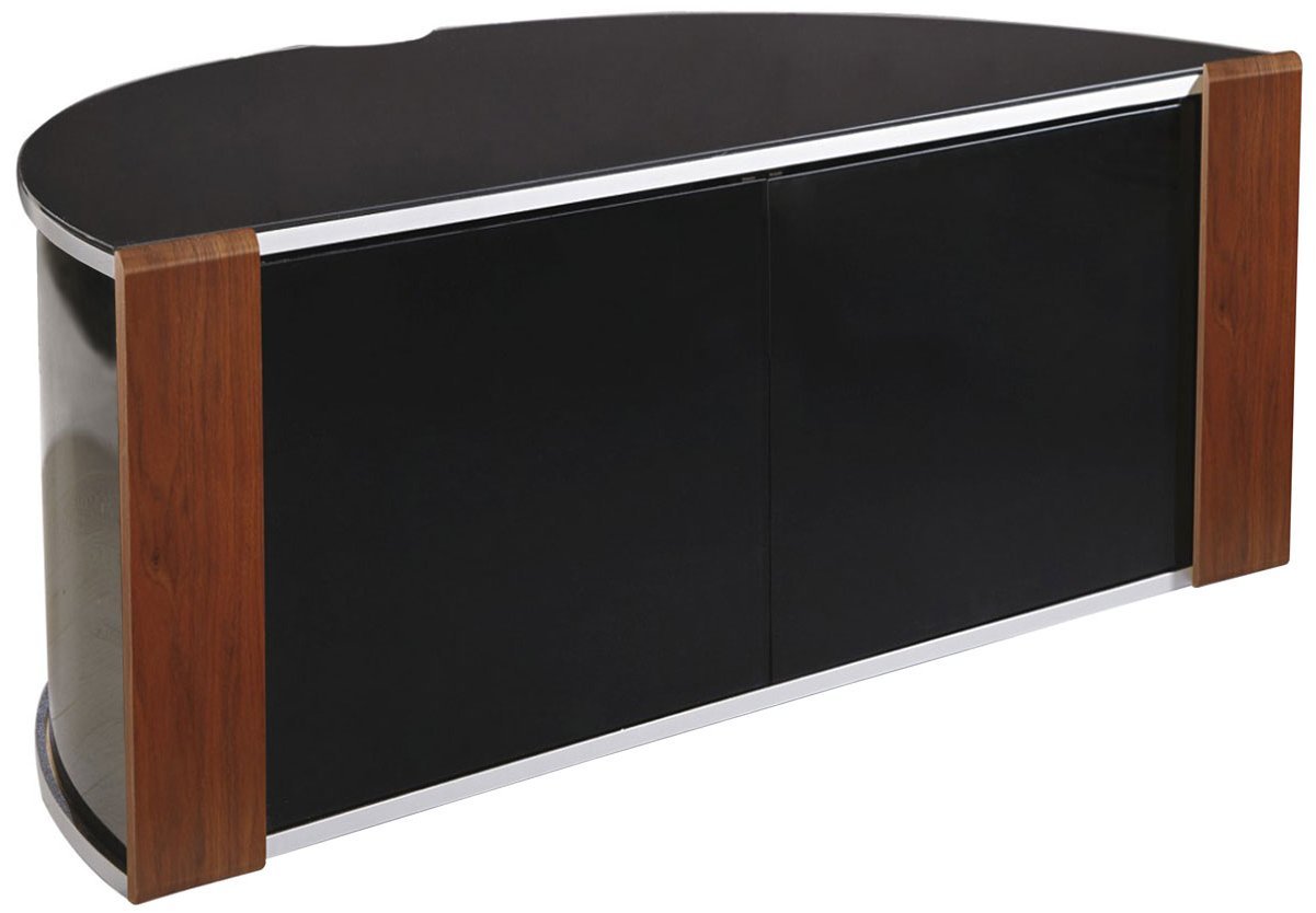MDA Designs Sirius 850 Walnut and Black Corner TV Cabinet