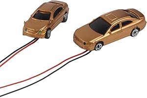 20 Pack N Scale Lighted Model Cars, 1:150 Plastic Railroad Vehicles for Train Layout Scenery, 12V Operating Voltage with Rand
