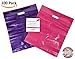 Quill Home 100 Plastic Shopping Bags 12x15, Pink and Purple Extra Thick Reusable Retail Shopping Plastic Bags with Die Cut Handles, Strong And Durable Tear-Resistant Glossy Bags Everyday Usage