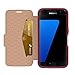 OTTERBOX Strada Series Leather Wallet Case for Samsung Galaxy S7 - Frustration FRĒe Packaging - Ruby Romance (Flame RED/Flame Leather)