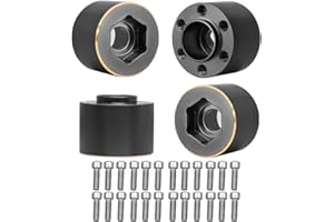 MUHIKRT Brass Weights 6mm 9mm 12mm 15mm 22mm Wheel Hex Hub Widen Adapter for 1/10 RC Crawler 1.9 2.2 Wheels Rims SCX10 TRX4 (15mm), Black