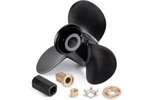 Qiclear Upgrade Aluminum Boat Propeller fit Mercury Outboard Motos 60 75 90 100 115 HP,15 Spline Tooth, Rh