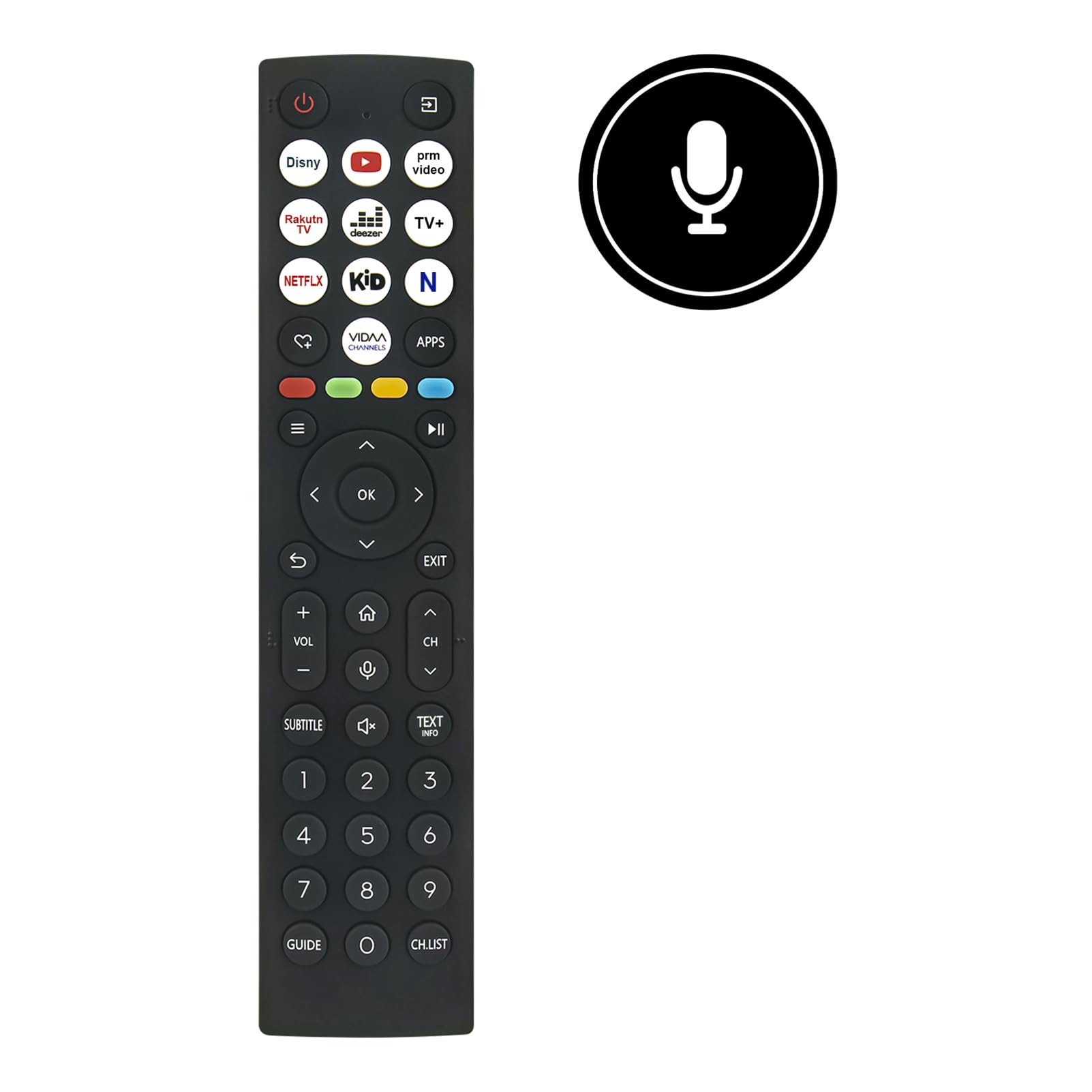 VINABTY ERF2AA36H Replace Voice Remote Control Fit for Hisense A7 Series 50-Inch Class 4K UHD Smart TV for Google TV 43A7N 50A7N 55A7N 65A7N 75A7N ZDA1240603