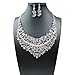 Women Alloy Crystal Necklace and Earring Set Wedding Jewelry Rhinestone Necklace