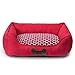 Fluffy Paws Pet Bed Crate Pad Premium Bedding w/Inner Cushion for Dog/Cat [Luxury Plush Series], Magenta Red Burlap Bed - Small 22