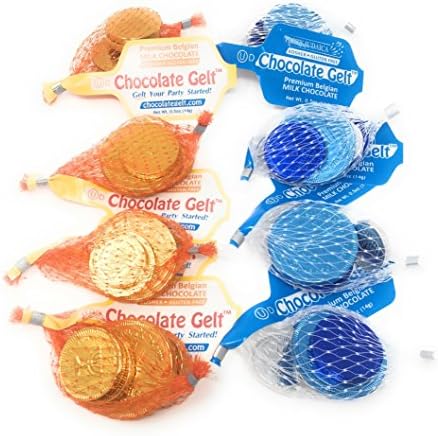 Chocolate Gelt Coins, Premium Kosher Milk Chocolate, 5 Coins Per Pouch [Set of 8]