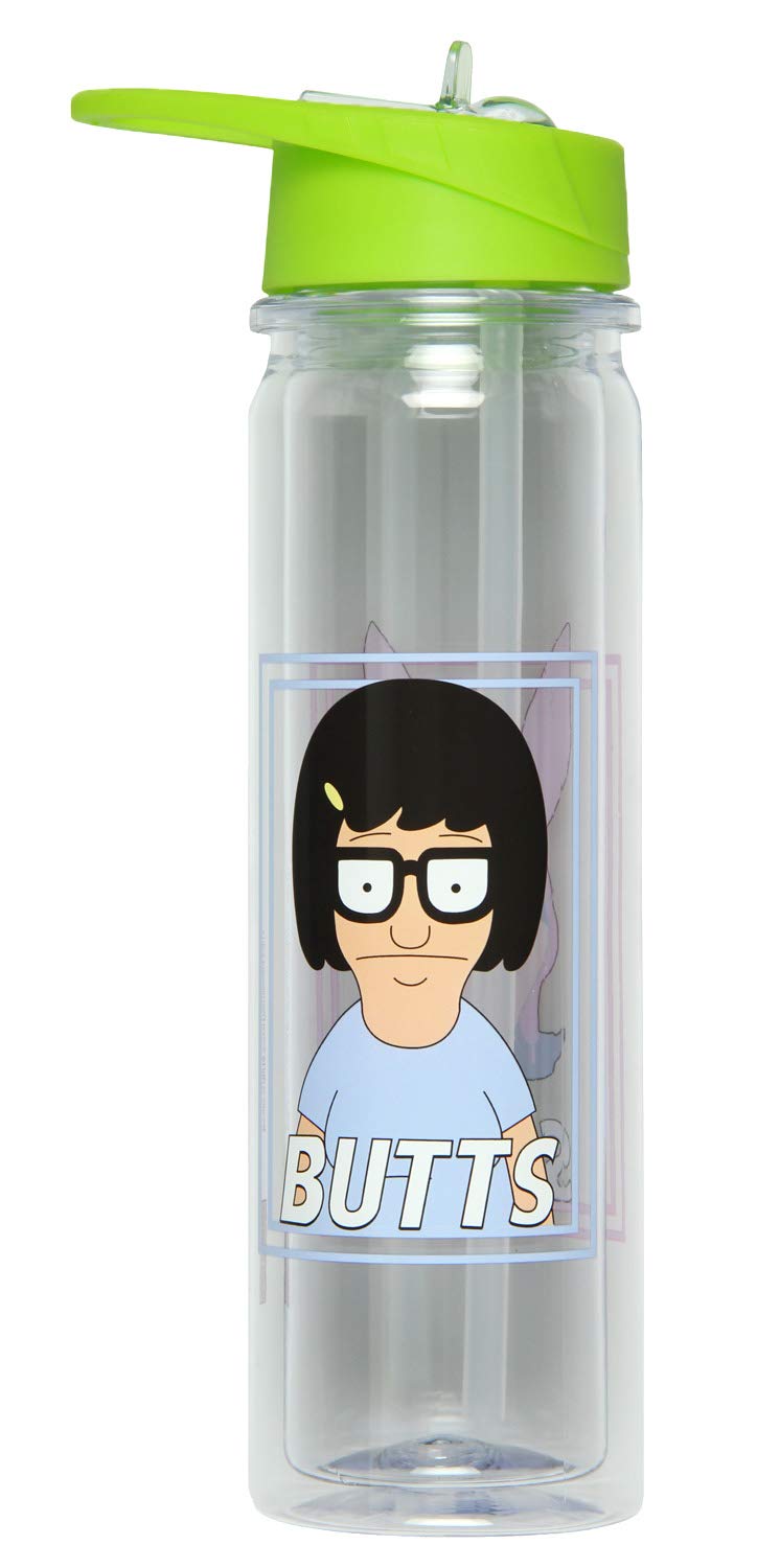Bobs Burgers - Smile Butts Water Bottle Clear Glass Standard One Size