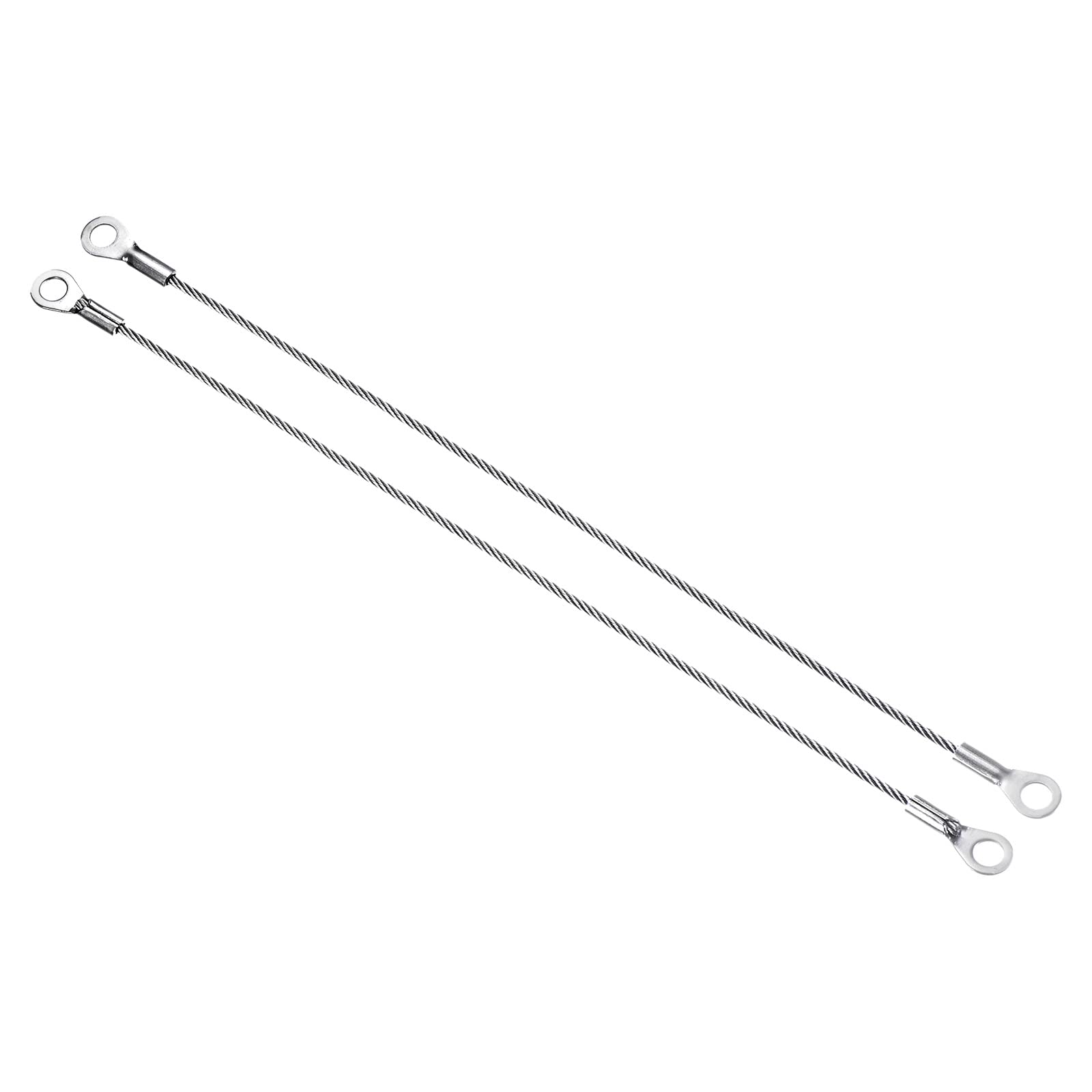 PATIKIL Stainless Steel Lanyard Cable 2mmx20cm, 6 Pack Eyelets Ended Security Wire Rope