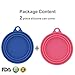 Roysili 2 Pack Pet Can Covers, BPA Free Silicone Dog Cat Food Can Cover For Multiple Sizes Dishwasher Safe Can Food Lids Pink and Blue (2 Pack, Pink + Blue)