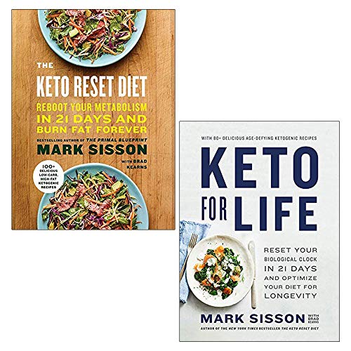 Keto for Life & The Keto Reset Diet By Mark Sisson 2 Books