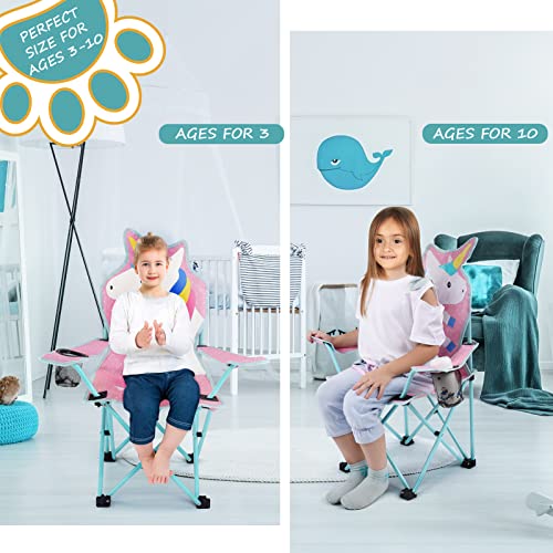 KABOER Kids Outdoor Folding Lawn and Camping Chair with Cup Holder and