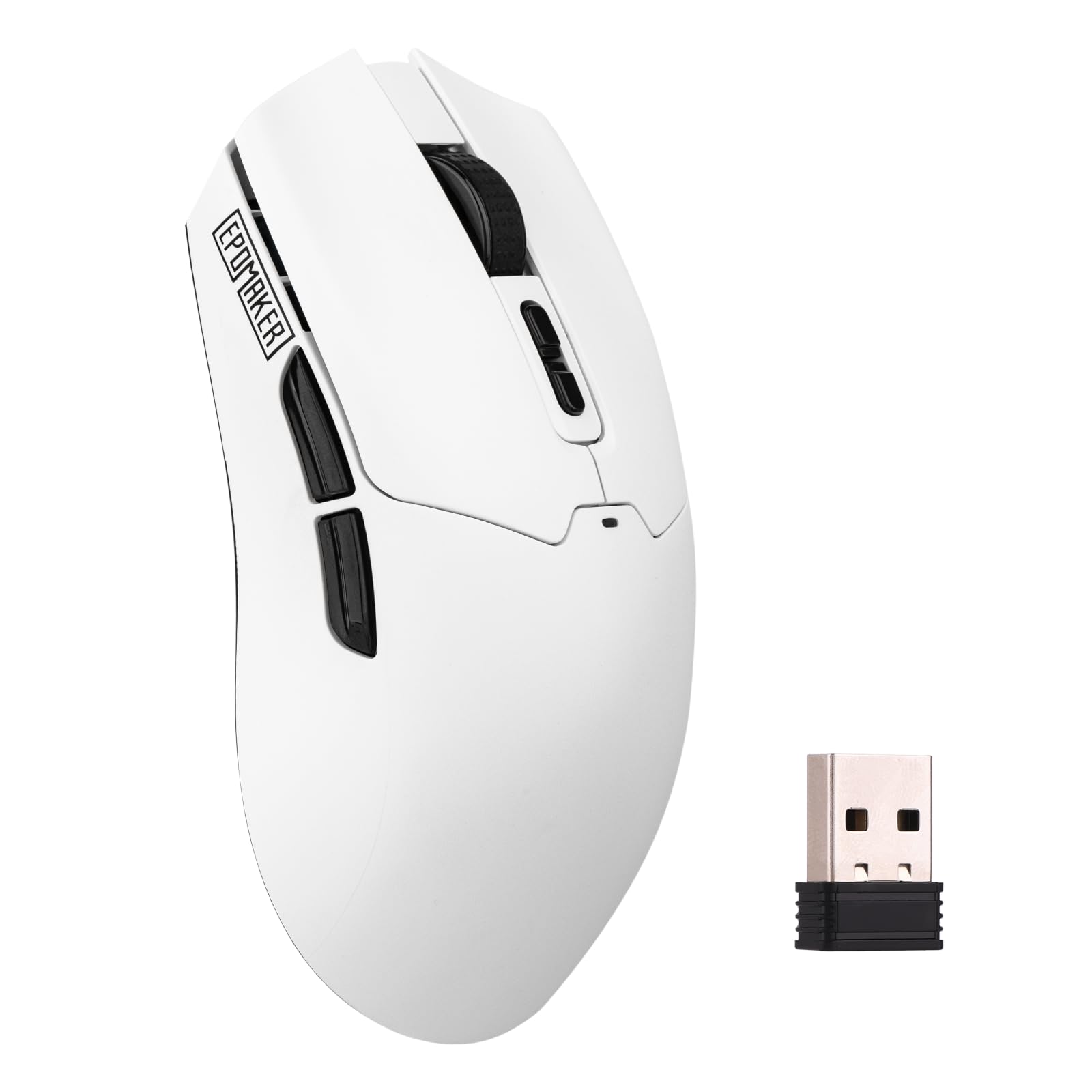 Photo 1 of EPOMAKER Click Lite Wireless Gaming Mouse, 800 to 12,000 DPI Adjustable, PAW3311 Sensor, 500mAh, 59g, 2.4G/BT/USB-C Rechargeable Wireless Mouse with 5 Programmable Buttons for PC/Mac/Linux (White)