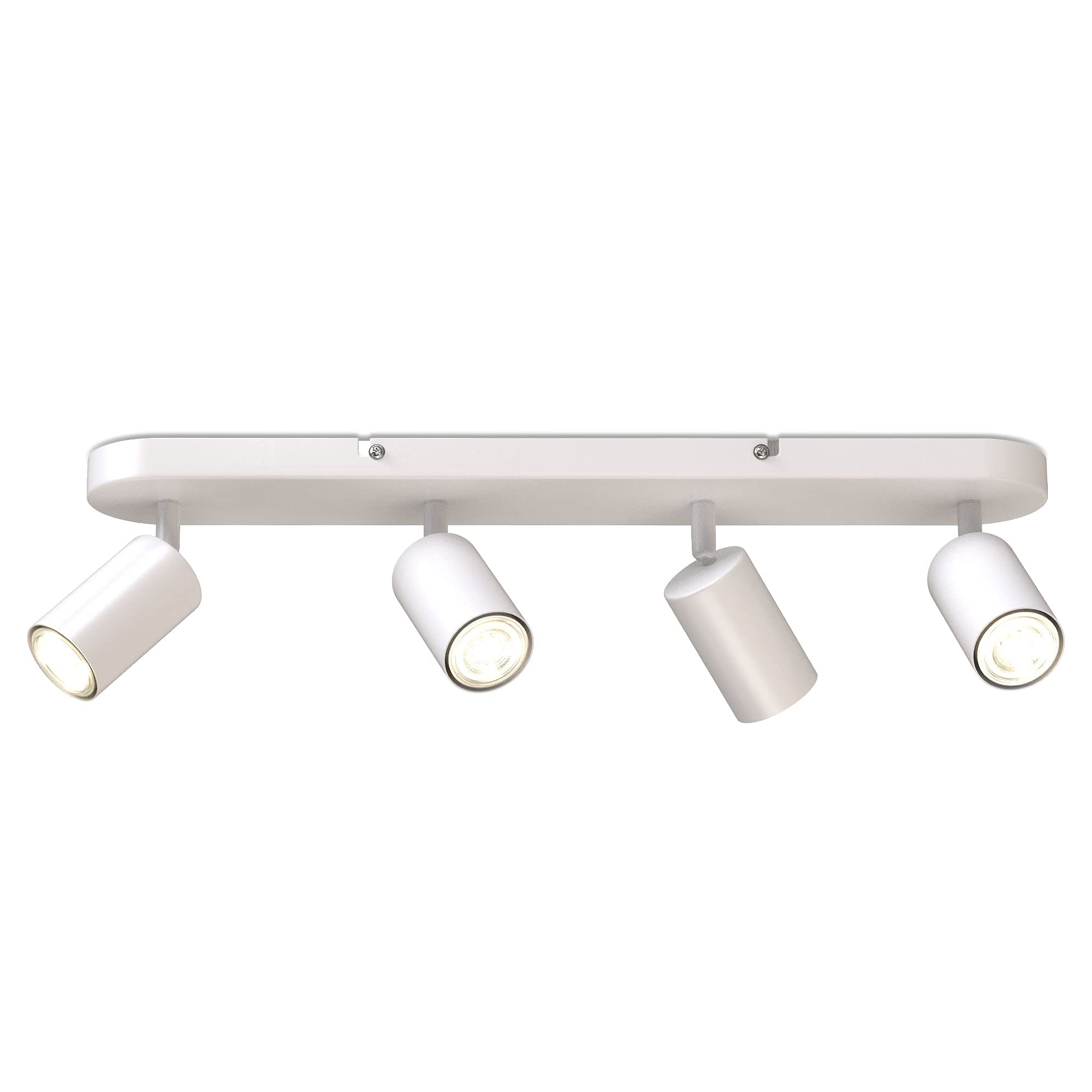 B.K.Licht Ceiling Light, 4 Adjustable Spots, GU10 Sockets, Bulbs not Included, Rotatable Spotlight for Kitchen, Dining Room, Bedroom, Metal Spotbar, Flexible Design IP20 230V, 55/21.6 cm, White