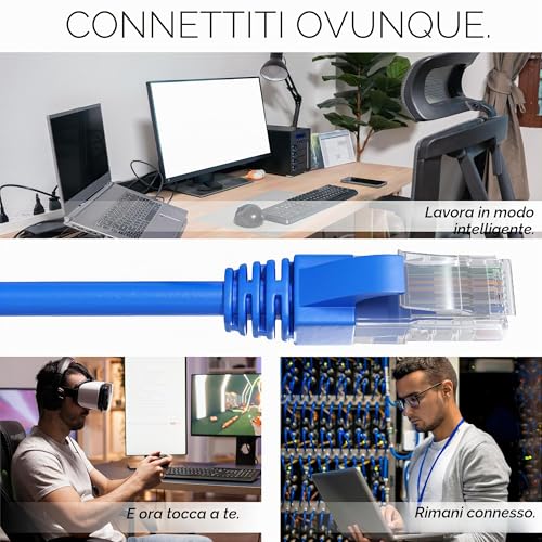 Mr. Tronic Cat 6 Ethernet Cable 100m Bulk Cabel, Cat 6 High Speed LAN Network Cable for Fast Internet Connection 1Gbps - 250MHz AWG24 Bulk | UTP CCA (100 Meters, Blue)