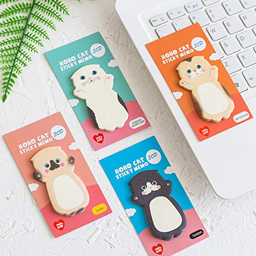 Cute Kawaii Cat Sticky Notes Memo Pad Set of 8, Japanese Stationery, Party Favors, Gift for Cat Lovers - Thumbnail 5