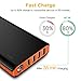 EasyAcc 20000mAh Power Bank QC 3.0 Quick Charge Portable Phone Charger with Dual USB Inputs and Four Outputs - Black & Orange