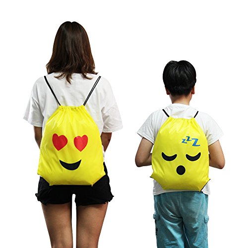 Magift Emoji Drawstring Backpack, Surprise Favourite Party Gift Bag(10 Pack) - Thumbnail 4