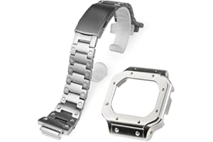 VESECCON DW5600 Case Band Mod Kit, Stainless Steel Strap Case Bezel with Face Nails Compatible with Casio G-shock DW5600, GB5600, GW-B5600, GWX5600, DW5025/ DW5700/ DW5735/ DW5750