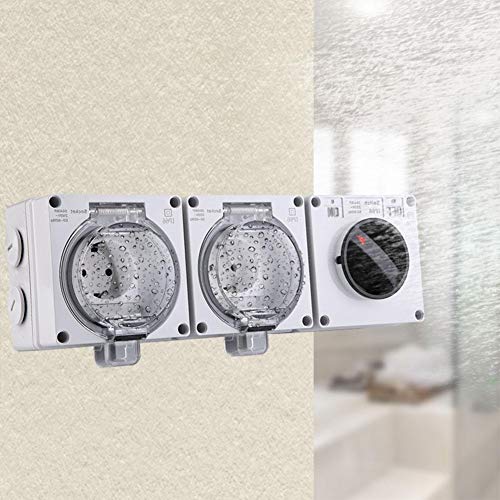 KSTE Wasserdicht IP66 Elektrische Buchse Stecker Außen Steckdose mit EIN Aus Schalter (250V DE-Stecker) – Bild 3