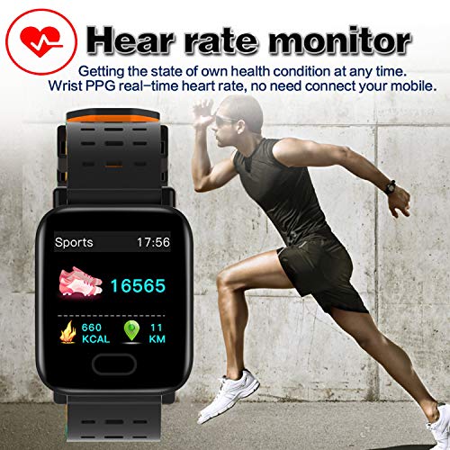 Smart Watch Fitness Tracker with Heart Rate Blood Pressure Monitor for Men Women Kid Sport Watch with Run Outdoor Activity GPS Tracker Pedometer Calorie Sync Phone for Android iOS Electronic Wearable - Thumbnail 2