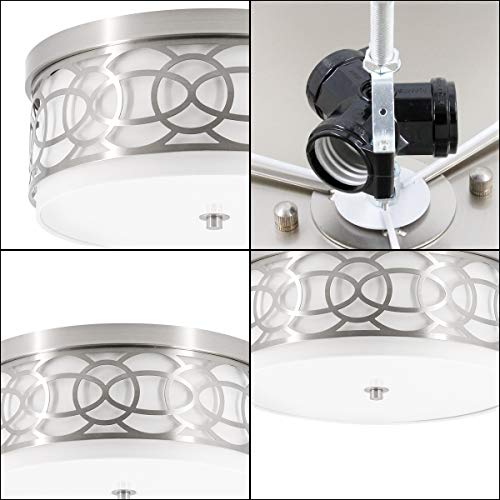 Flush Mount Ceiling Light, 3Light Modern Entry Light Fixture, Metal