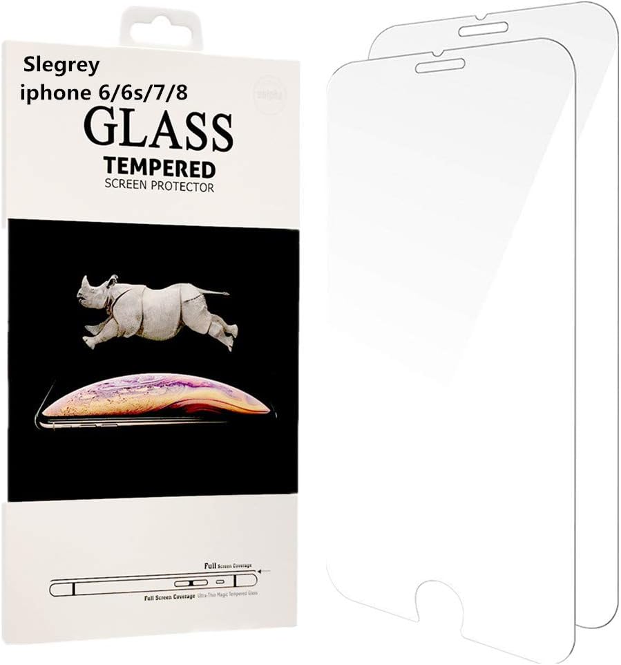 Slegrey iPhone 8 Screen Protector, iPhone 7 Screen Protector, iPhone 6s Screen Protector, iPhone 6s Screen Protector[2 pack] Premium Tempered Glass [High Definition] [Ultra Thin] [4.7"]