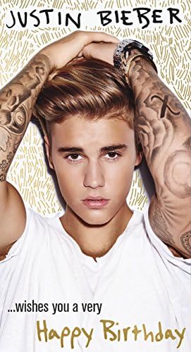 Justin Bieber Fold Out Birthday Card
