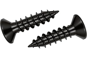 Bopowo 100PCS #8 x 1/2" Black Screw, Flat Head Phillips Wood Screw (SUS304) 18-8 S/S Electroplating Black Stainless Steel, 8 x 1/2-Inch,(100PCS)