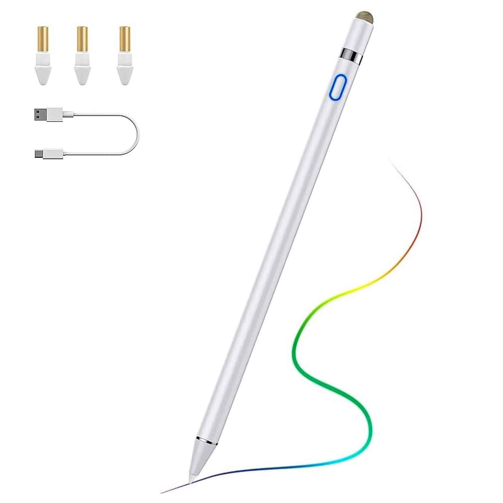 TiMOVO Stylus Pen for iPad 11th/10th/9th/8th/7th Generation, 20Hrs Work Palm Rejection Pen Compatible with Air 11"/13"(M3/M2)/5th/4th, Mini 6th/5th High Precise iPad Pencil 1st Gen, White