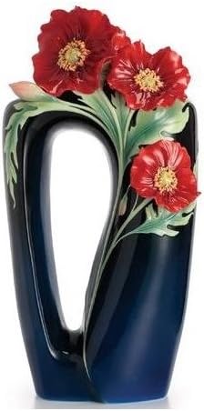 Franz Porcelain The Serenity poppy flower large vase