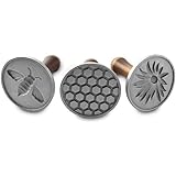 Nordic Ware Cast Cookie Stamps Honeybee, 3 count, Silver