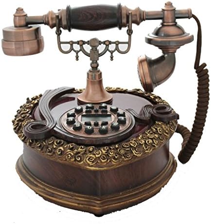 Capstone Bay Mabel Old-Fashioned Style Heart-Shaped Antique Phone with Digital Caller ID, 10" W