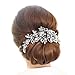EVER FAITH Wedding Hair Accessories Austrian Crystal Zircon Hair Piece Flower Leaf Cluster Bridal Side Comb for Bride, Bridesmaids