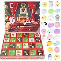 Advent Calendar - 2019 Christmas Countdown Advent Calendar 24 Animals Squishy Toys for Kids Surprise Every Day Relief Stress Toys Non-Toxic Cute Unicorn, Dinosaur, Santas