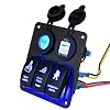 Paymenow-12V-Cigarette-Socket-3-Gang-Waterproof-Double-USB-Power-Charger-Adapter-Flush-Mount-Car-Auto-Boat-Marine-LED-Rocker-Switch-Panel-Circuit-Breakers-for-RV-Car-Boat