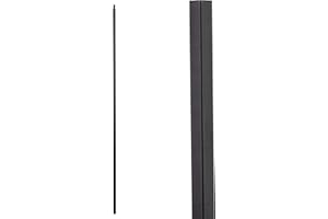 SENMIT S01- Wrought Iron Balusters – Set of 10 Hollow Plain Bar Balusters - Decorative Metal Balusters for Decks – Spiral Stair Railing - 1/2-inch Iron Spindles – Satin Black Metal Railing