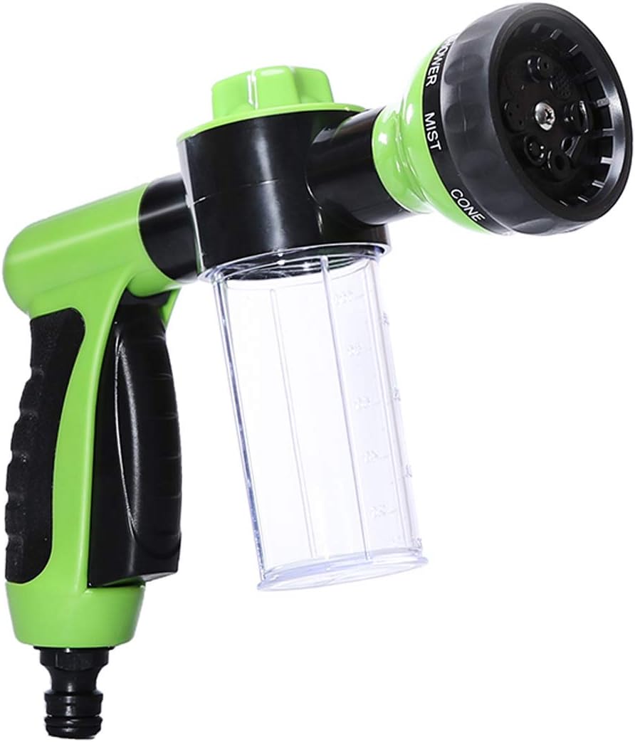 KSM UP Adjustable Hose Spray Nozzle High Pressure 8 Patterns with Soap Dispenser Suitable for Car Washing, Garden Watering, Pets Showering