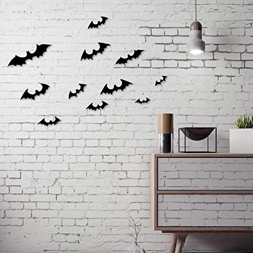 DIY-Halloween-Decorations-Bat-72Pcs-3D-Bat-Wall-Decal-Decor-Window-Sticker-Halloween-Decor-PVC-Bat-Indoor-Party-Supplies-72pcs-Black