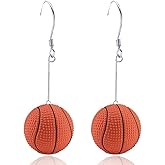Sports Basketball Dangle Earrings,Cute Basketball Drop Earrings Basketball Player Jewelry for Women Gifts