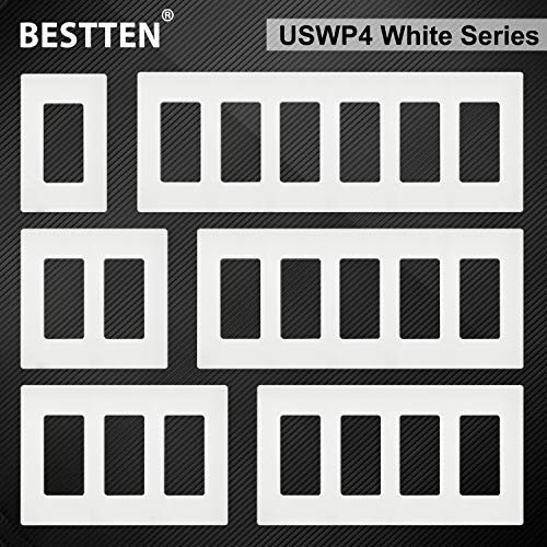 thumbnail image 2 of BESTTEN 3 Gang Silver Screwless Wall Plate, Decorator Outlet Cover Decor Switch Plate, H4.69" X W6.54 2 of 14